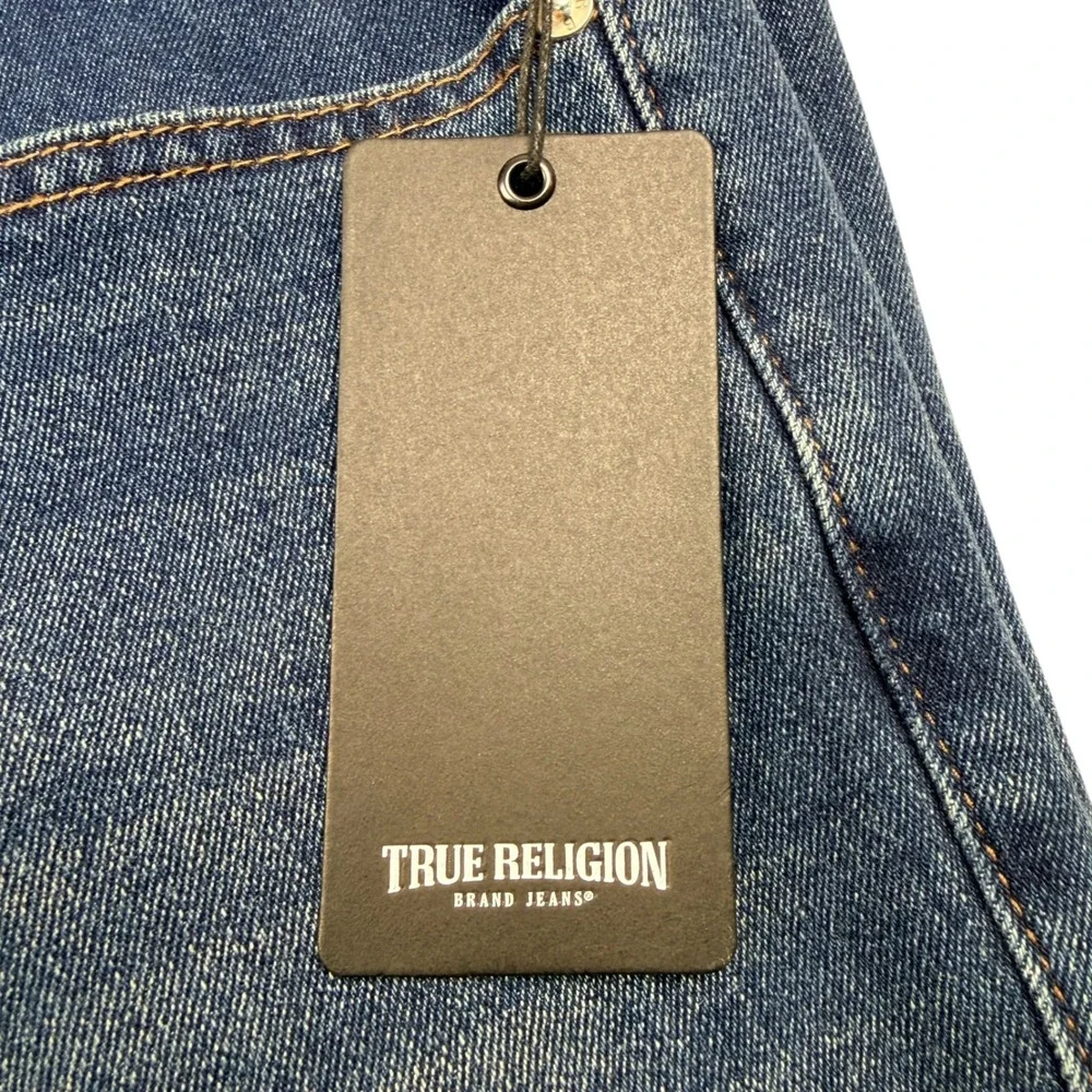 True Religion Rocco Relaxed Skinny Jeans Mens 36x33 Dark‎ Woodland Wash NWT